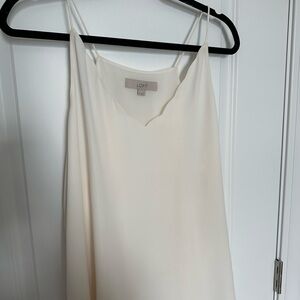 Loft Scalloped Cream Tank XL
